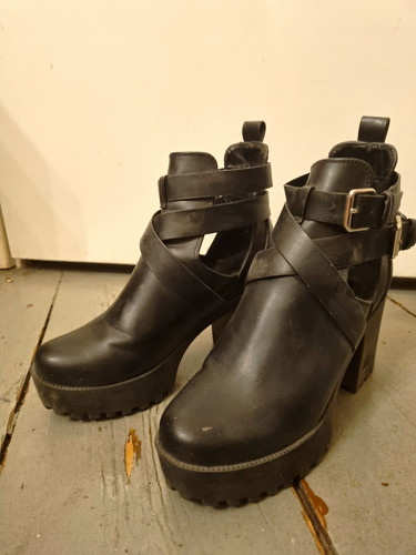 Damen leder stiefelette - leder,